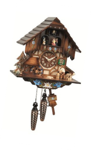 Engstler Quartz Cuckoo Clock with Musik Black Forest house with EN 463 QMT