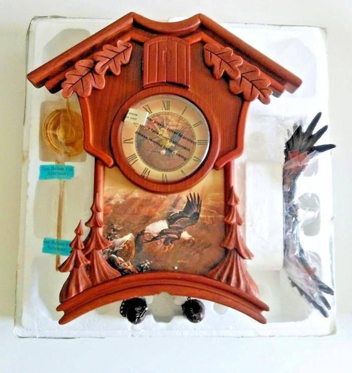 Bradford Exchange Timeless Majesty Collectible Cuckoo Clock With Bald Eagle