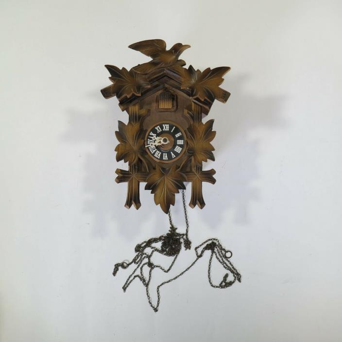 Vintage West German Black Forest Cuckoo Clock For Parts Or Repair
