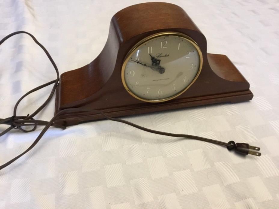Herschede Mantel Clock Mahogany Case Electric Chimes