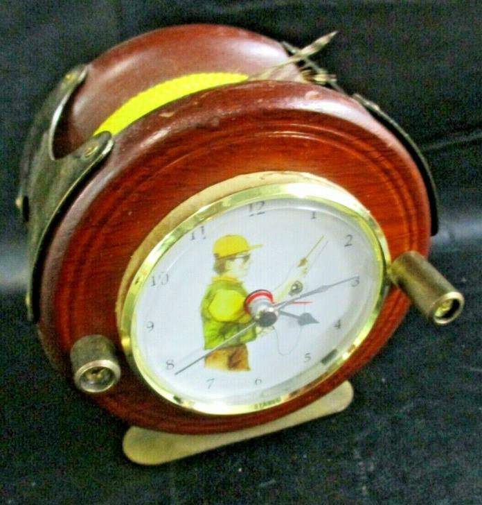 Fishing Reel Time Clock Fisherman Alarm Clock WORKS!