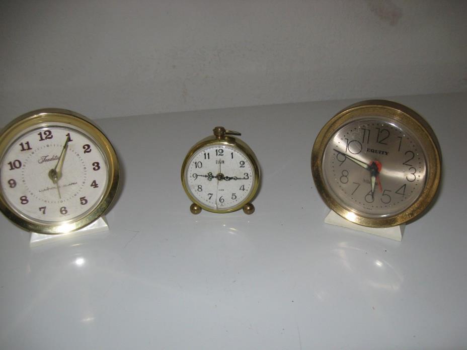 3 CLOCKS 2- WORK 1 NEEDS FIXING TRADITION EQUTY ELGIN