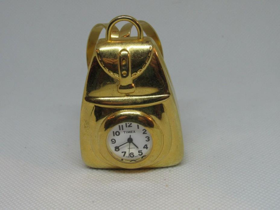 Timex Quartz Japan Mov't Novelty Miniature Backpack Bookbag Clock # 20.38