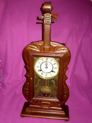 Vintage? Alpine Import & Export Inc. Wooden Violin Shaped Shelf / Wall Clock