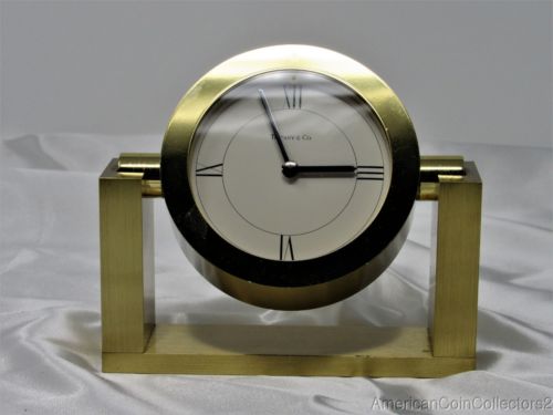 Vintage Tiffany & Co Brass Desk Clock from Oprah Winfrey & the Gang | 12022