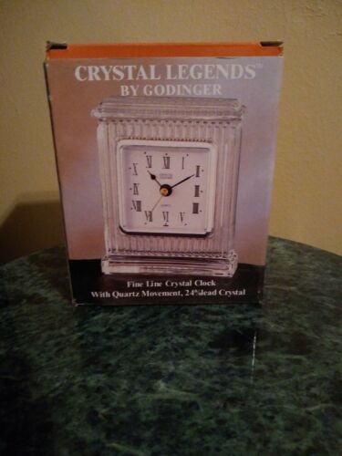 Crystal Legends by Godinger Fine Line Crystal Clock NIB