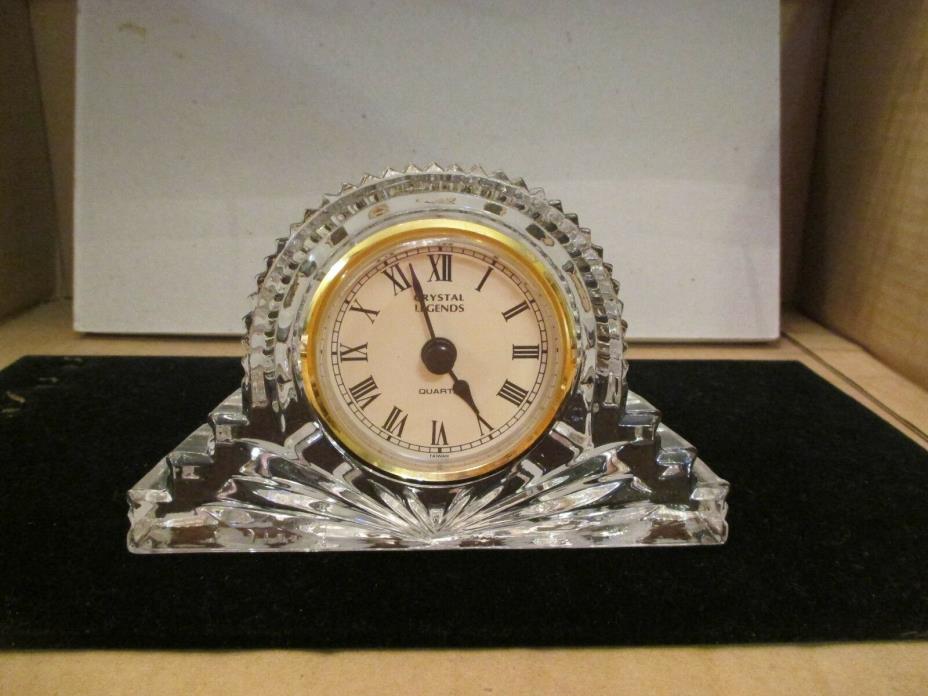 Crystal Legends by Godinger Handcrafted Lead Crystal Desk Quartz Clock