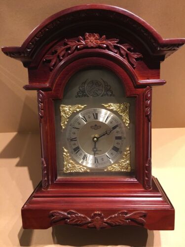 Large Beautiful Tempus Fugit Wood Clock Westminster Chime Quartz Movement