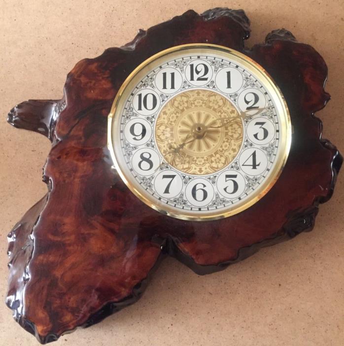 Burl wood clock
