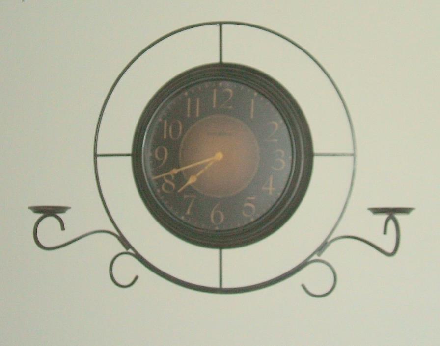 Howard Miller Sconce Metal Wall Clock, Francesca, 625-388, Standard Numerals