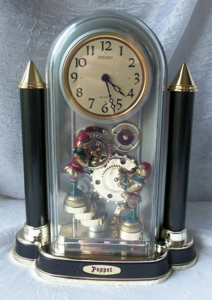 RARE SEIKO Mantel Clock PUPPET  Melodies in Motion Collectors Model #QRY410S