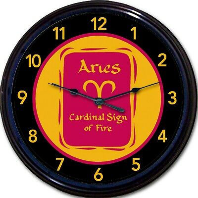 Zodiac Sign Aries Wall Clock Astrology Constellation Element Fire New 10