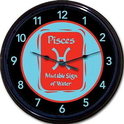 Zodiac Sign Pisces Wall Clock Astrology Constellation Element Water New 10