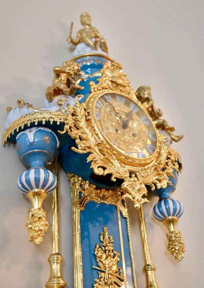 Large Franz Hermle  German porcelain wall clock