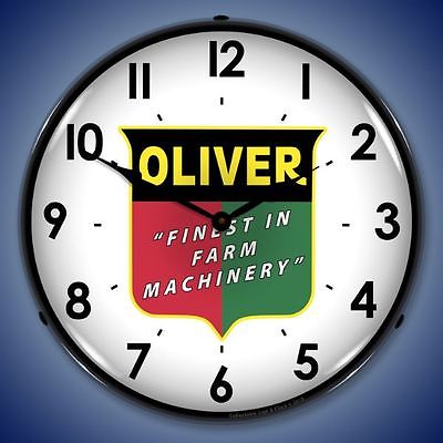 New 50's style Oliver Finest In Farm Machinery LIGHT UP clock USA made fast ship