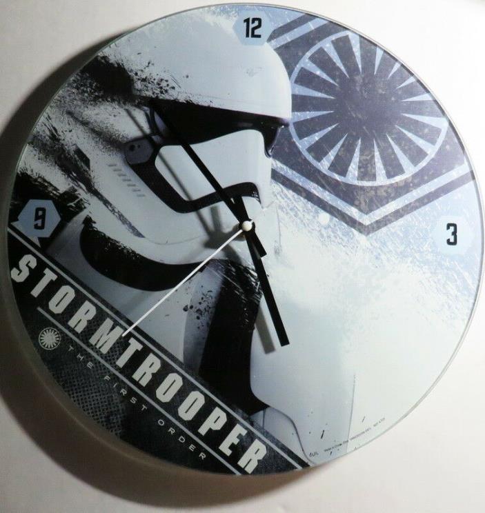 STAR WARS STORM TROOPER FIRST ORDER WALL CLOCK THE FORCE GLASS