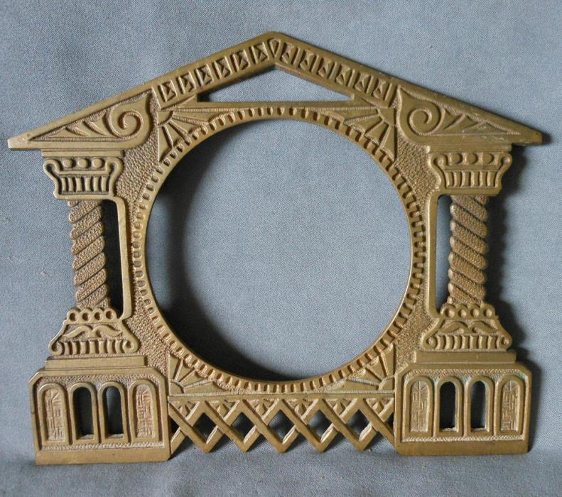 Antique c1880 Eastlake, Victorian Gilt Brass Picture Frame, Clock Face
