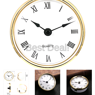 Hicarer 3-1/8 Inch (80 mm) Quartz Clock Fit-up/Insert with Roman Numeral, Qua...