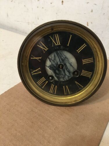 Antique Japy Freres French Mantle Clock Movement Slate Marble Dial
