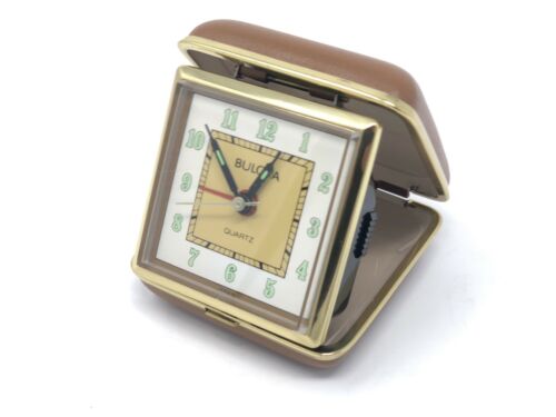 Bulova Vintage Travel alarm Clock *Excellent Japan Case Movement Good Condition