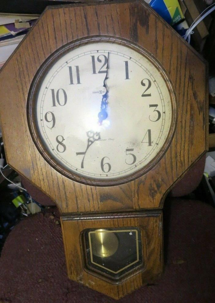vintage Howard Miller Westminster Chime Wall Clock wood case model 612-709