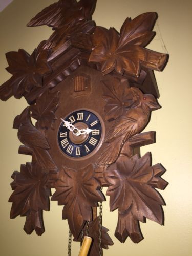 Vintage Hubert Herr Black Forest Cuckoo Clock Made in Germany Bird House