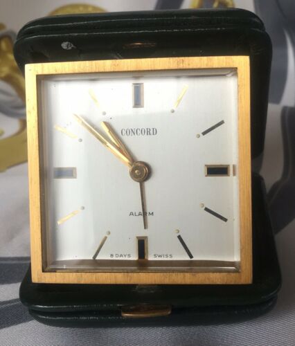 Vintage Rare Concord Swiss Made Travel Alarm Clock Not Working