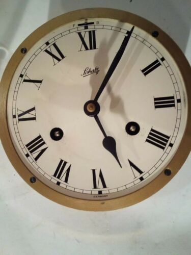 Vintage German Made Ship Clock,Mari Time Clock  Schatz  Needs Repair Ship Bell