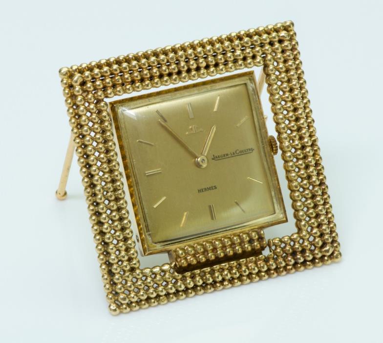 Jaeger Lecoultre Hermes Gold Travel Clock