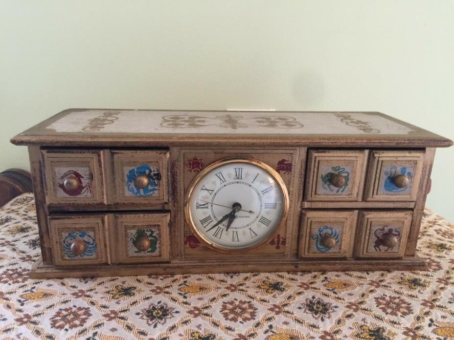 VINTAGE GENERAL ELECTRIC ZODIAC CLOCK JEWELRY BOX