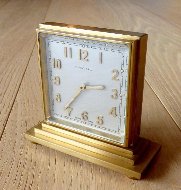 CIRCA 1930  TIFFANY 8 DAY PARTNER'S TWO DIAL CLOCK