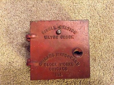 RARE Vintage Chicago Watchman's SINGLE STATION WATCH CLOCK Railroad