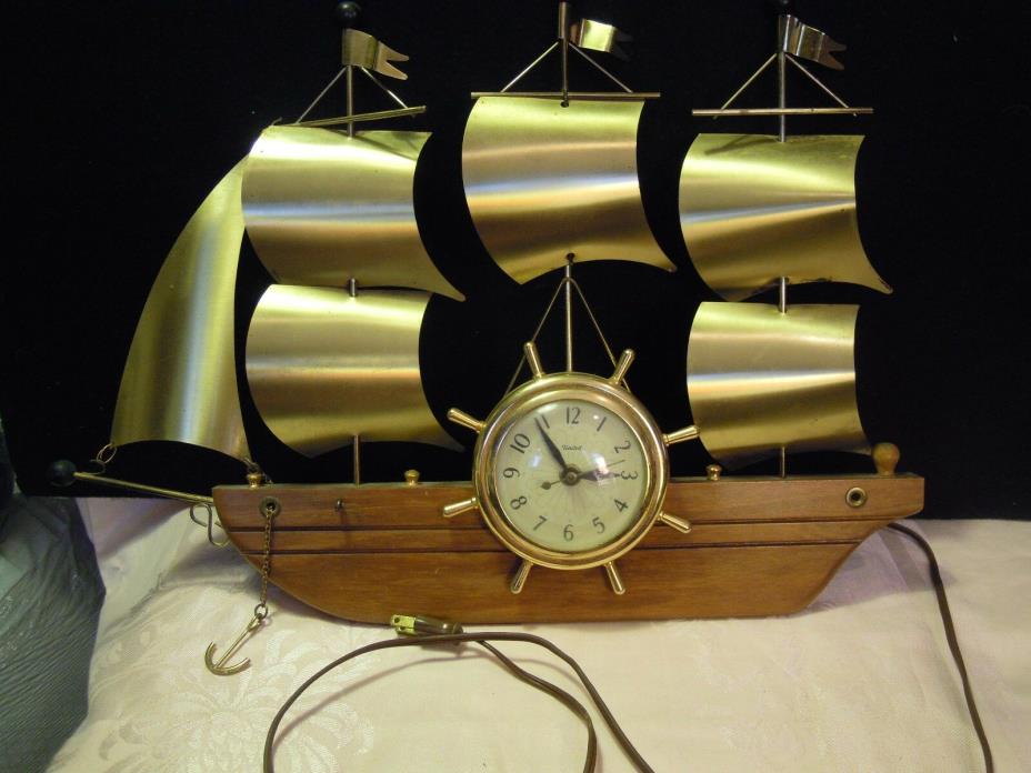 Vintage United Brass Electric Ship Clock 21