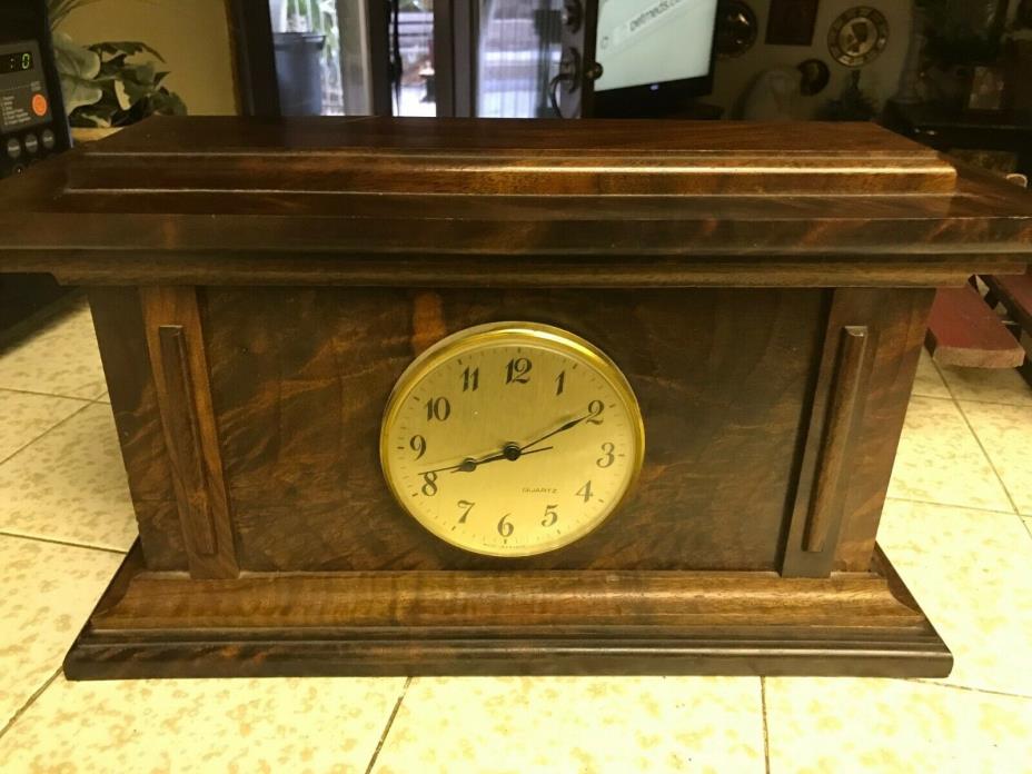 Vintage wood mantel clock from France