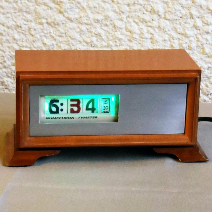 VINTAGE TYMETER NUMECHRON FLIP CLOCK WITH LIGHT AND CHIME