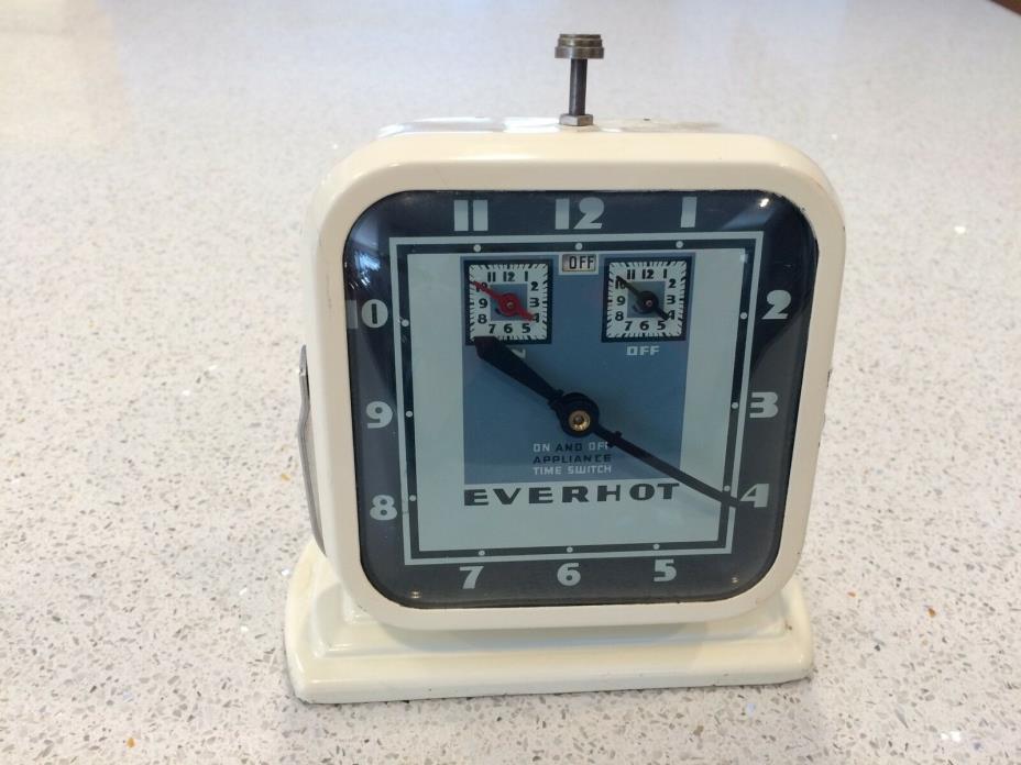 Vintage Art Deco Everhot Toledo Ohio Swartzbaugh Electric Appliance Timer Clock