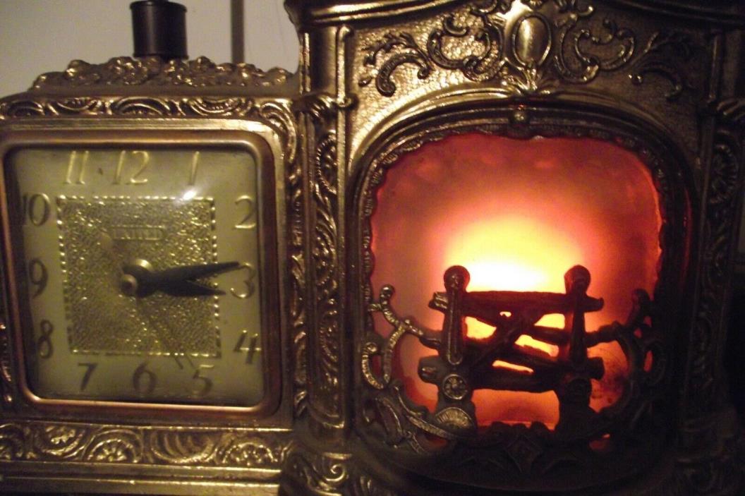 Vintage United Clock Co Fireplace Mantel Clock Model 455