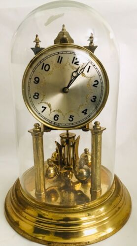 Vintage Mechanical German Ornate Anniversary Clock.No Key 12”. For Repair