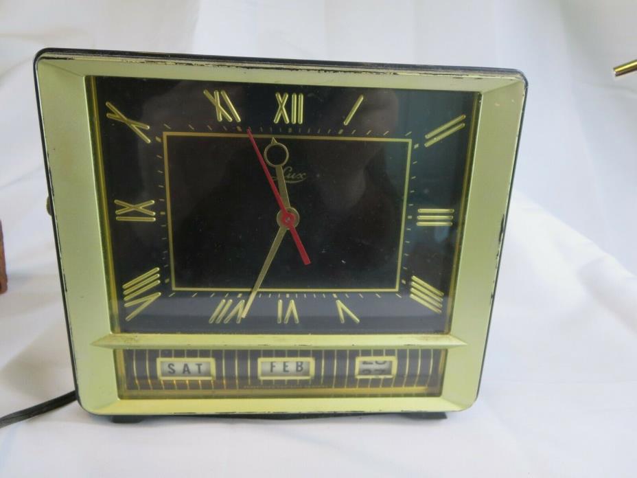 Vintage Lux Robert Shaw Electric Day Date Clock