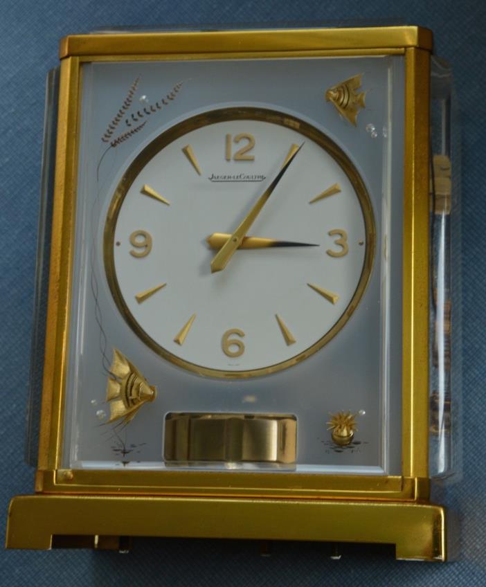 Rare Jaeger-LeCoultre Swiss Atmos Classic Clock w/ Fish Design (White) - 1950's