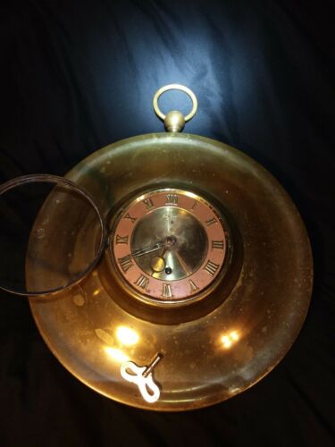 Beautiful RARE Antique Aristocrat Co German 8 Day Large Wind-up Brass Wall CLOCK