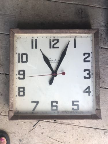 Antique Sessions Square Clock Made In USA 14 1/2”