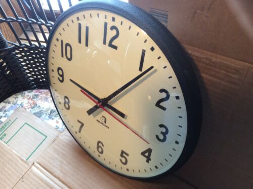 Vintage American 12” Glass 1 1/2” Metal Frame Slave Wall Clock - Very Good