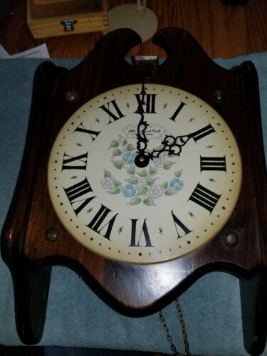 Vintage New England Clock Co. 8 Day Weight Driven Wall Clock 1950's