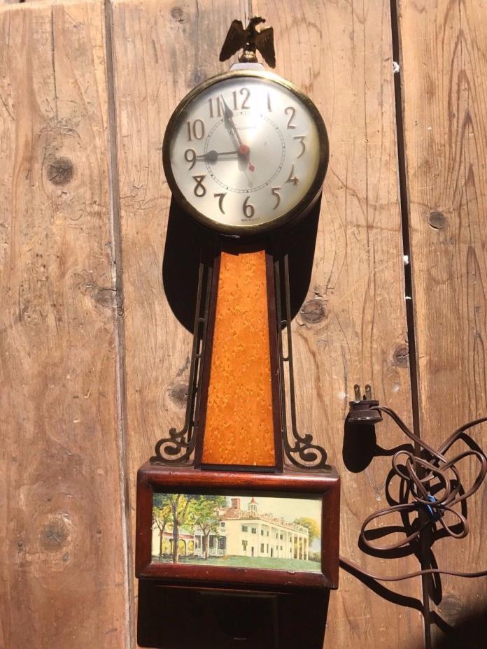 ANTIQUE  SESSIONS CLOCK •  ELECTRIC WALL CLOCK LATE 40's