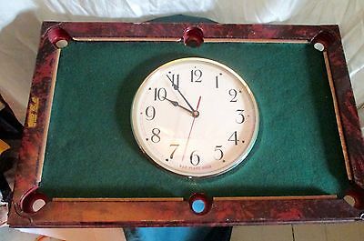 Vintage Billiard Table Wall Mount Clock.  Great Game Room Wall Decoration.