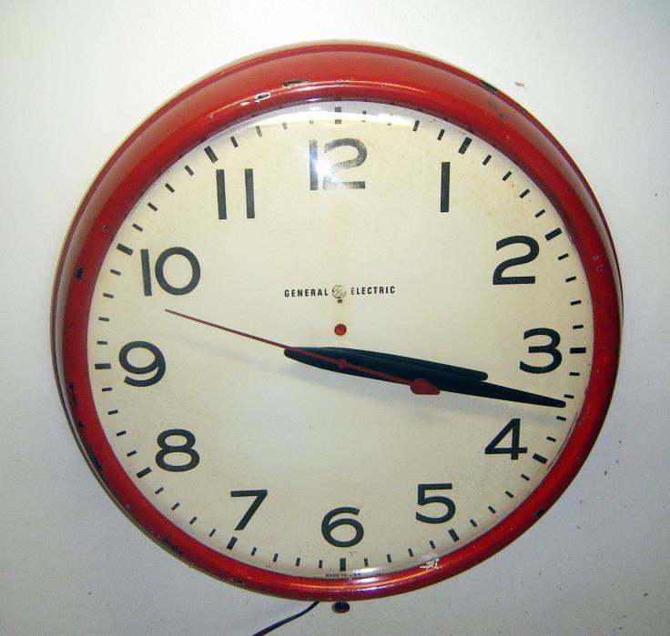 Vintage GE 15” Commercial Telechron School Wall Clock Rare Model 2915A