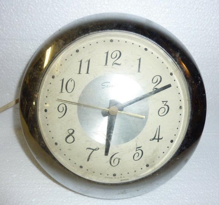 Vintage Sessions Chrome Electric Wall Clock for restoration