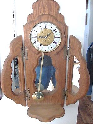 Very Large Wood Pendulum Watertown Minnesota Mirrored Clock .