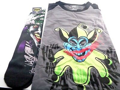 Loot Crate The Joker Raglan T-Shirt Extra Large XL Plus Killing Joke Socks NEW